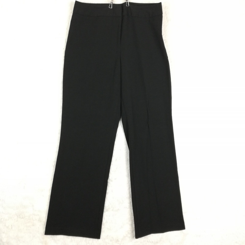 Worthington Womens Pants Straight Leg Black High Rise Classic Stretch 12
